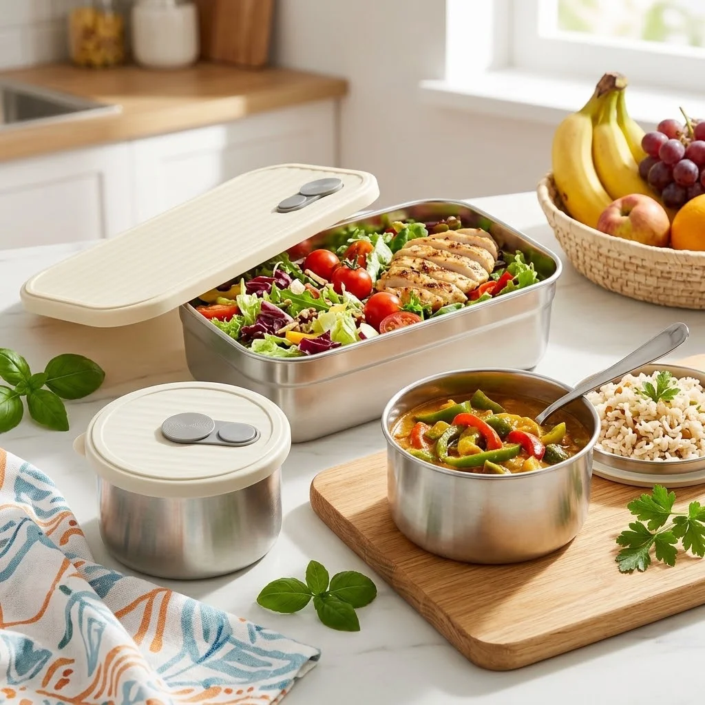 Food Storage Oven Safe - Zestaw pojemników na lunch ze stali
