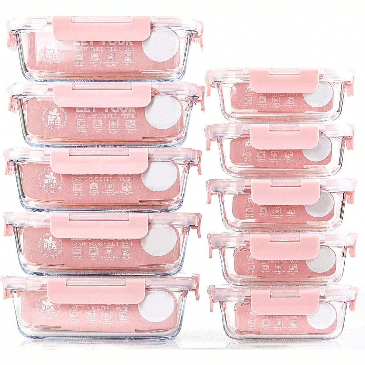 Food Storage Meals - 10 sztuk szklanych pojemników do przygotowywania