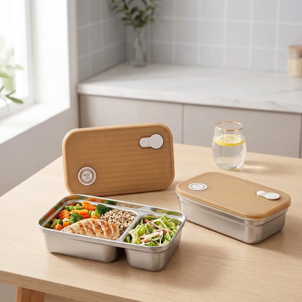 Food Storage With Dividers - Pudełko na lunch ze stali nierdzewnej