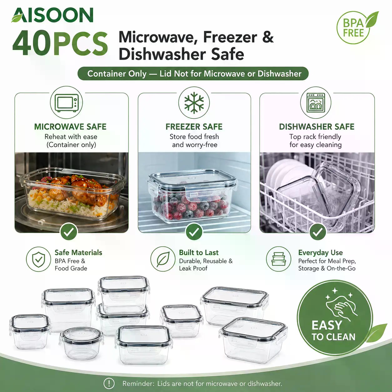 40 sztuk bardzo dużych silikon – Food Storage Meals recenzja i cena