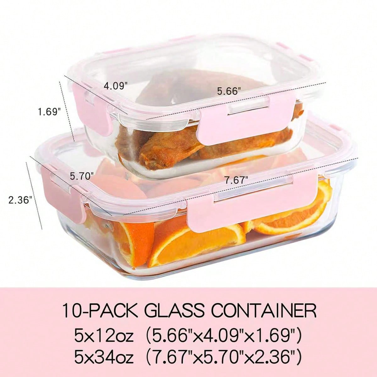 10 sztuk szklanych pojemników  – Food Storage Meals recenzja i cena