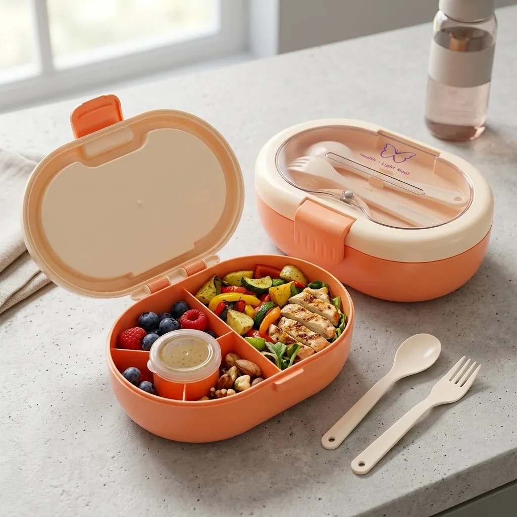 Plastikowe pudełko na lunch w  – Food Storage With Dividers recenzja i cena